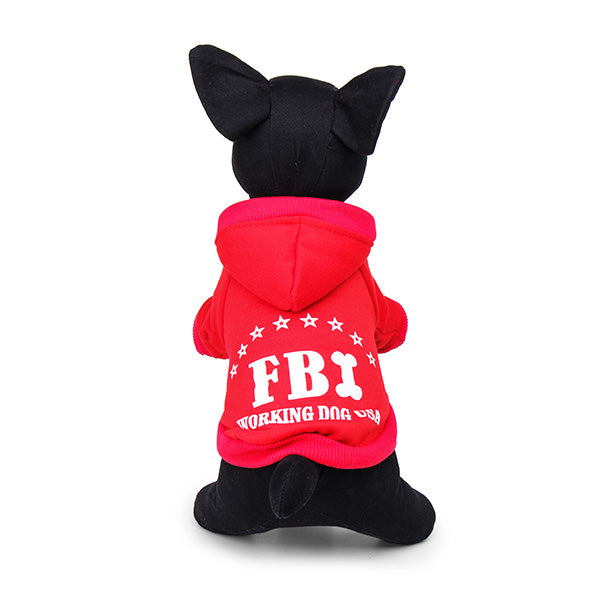 fbi pet honden kat katoen hoodie trui jas met hoed
