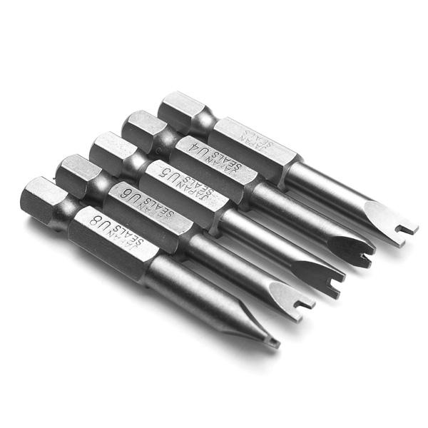 5 stuks 50 mm 1/4 inch zeskantige magnetische u-vormige schroevendraaierbits