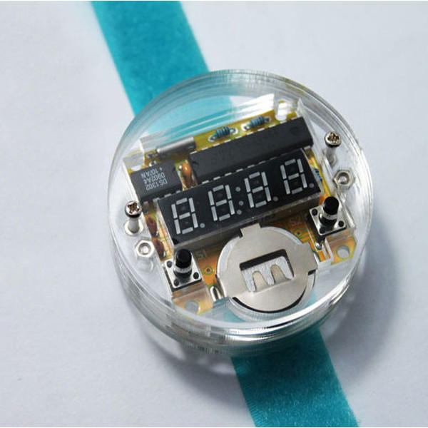 dhz led digitale horloge elektronische klokset met transparante cover