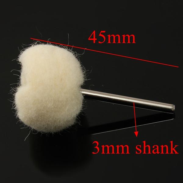 1 stuks 3mm schacht wol polijsten bal buffing wiel voor jade sieraden: