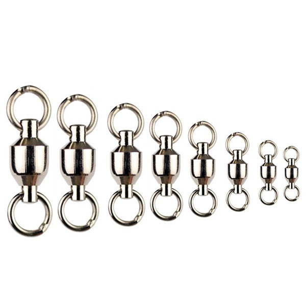 10 stks kogellager vissen rolling swivel connectors solid rings vissen wartels 0-10 #