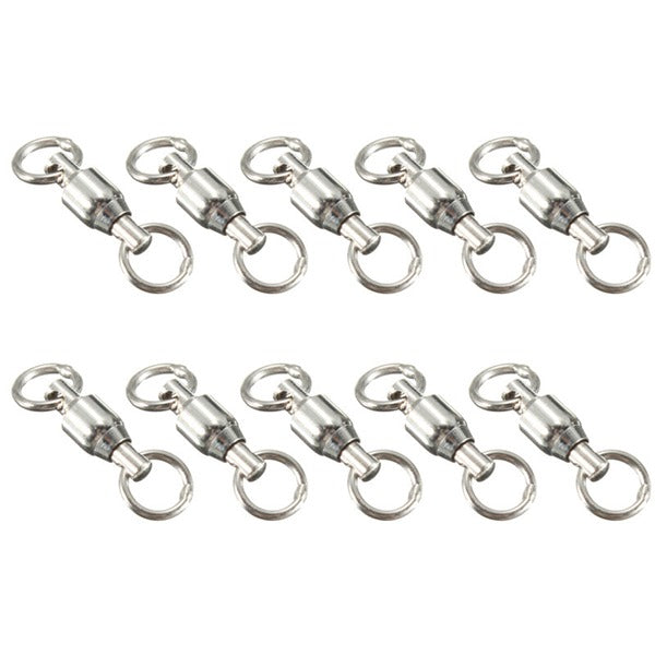 10 stks kogellager vissen rolling swivel connectors solid rings vissen wartels 0-10 #
