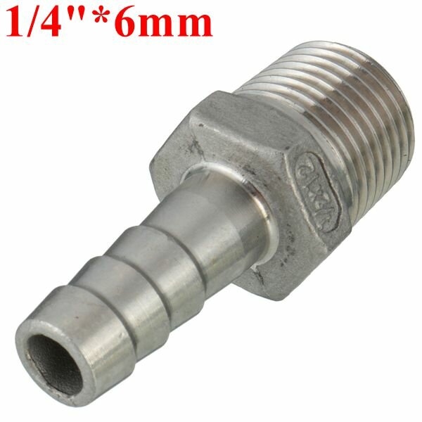 1/4 inch buitendraad pijp barb slangtule connector adapter 6mm tot 12mm