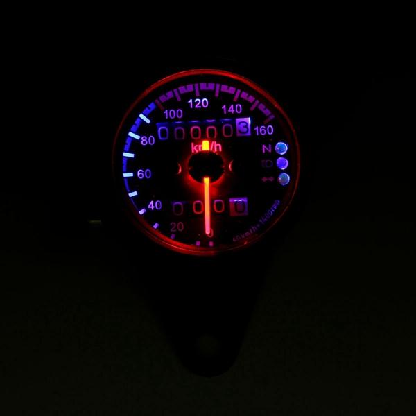 universele motorfiets dual led backlight signaal kilometerteller kilometerstand snelheidsmeter gauge