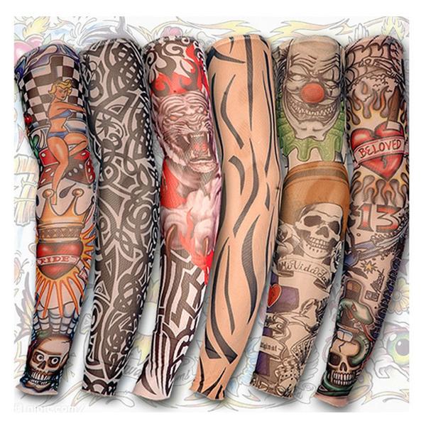tattoo arm been mouwen bescherming tegen de zon fietsen halloween-feest