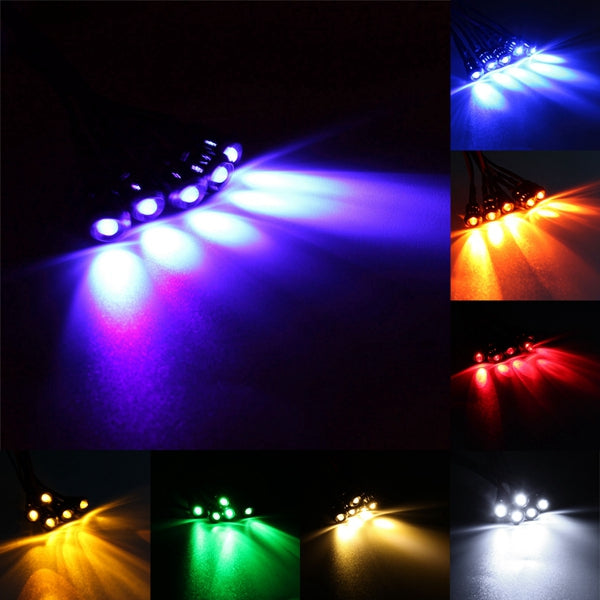 5pcs dc 12v 3mm lichtlamp pre wired 200mm met plastic bezelhouders