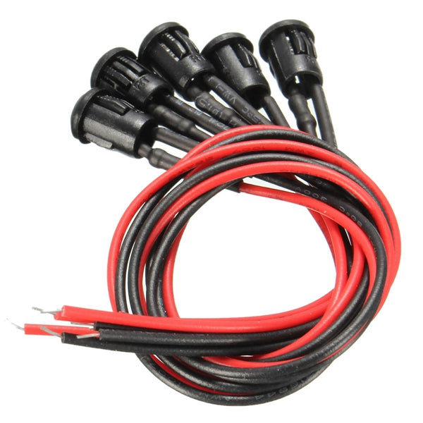 5pcs dc 12v 3mm lichtlamp pre wired 200mm met plastic bezelhouders