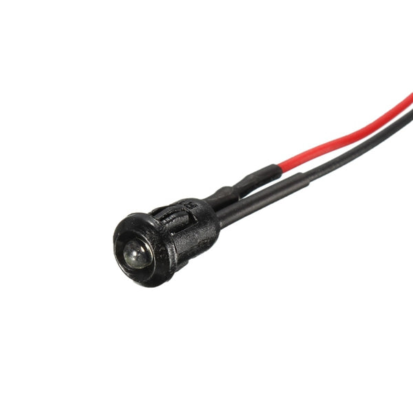 5pcs dc 12v 3mm lichtlamp pre wired 200mm met plastic bezelhouders