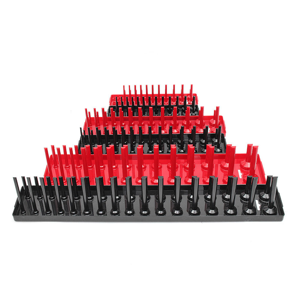 3 stuks 1/4 3/8 1/2 inch sae metrische socket houder lade socket organizer: