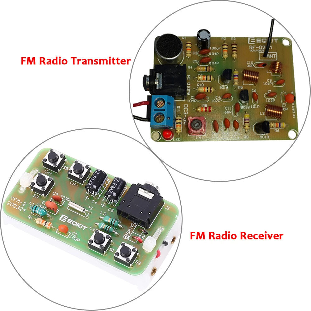 88-108mhz dhz kit fm radio transmitter and receiver module frequency modulation stereo receiving pcb circuit board