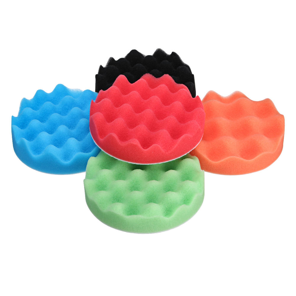 5 stuks 4 inch 5 inch spons schuim polijstpad waxen buffing matten polijstmachine kit: