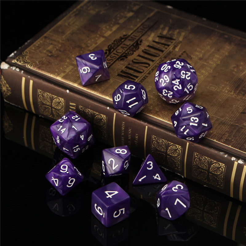 10pc/set trpg games gaming dices d4-d30 multi-sided dices 6color