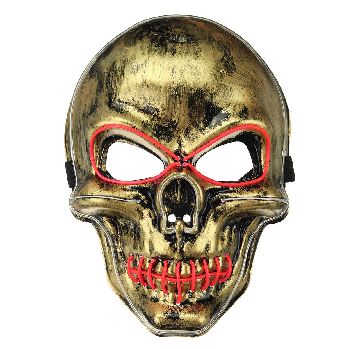 skeletmasker el wire light up skull mask voor halloween-kostuumaccessoire