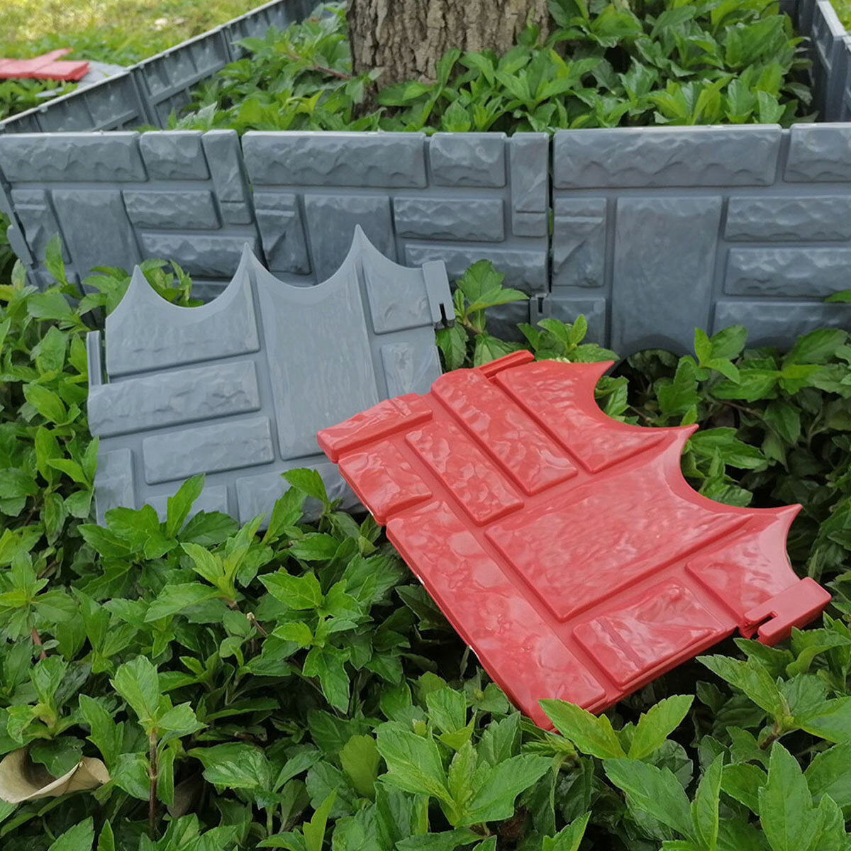 5 stuks plastic tuinhek panelen tuinhekwerk gazon rand plant grens hek