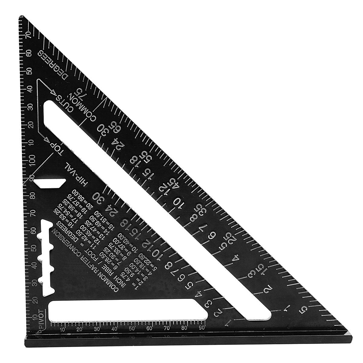 raitool ar01 260x185x185 mm metrische/imperiale aluminium zwarte driehoeksliniaal