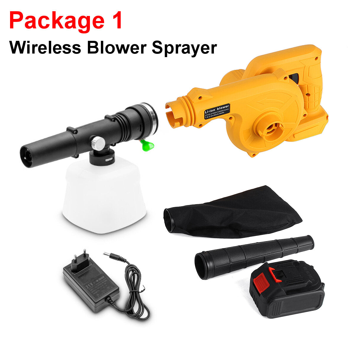 2 in 1 draadloze elektrische luchtblazer sproeier 900 w stofzuiger spray schilderen watering tool