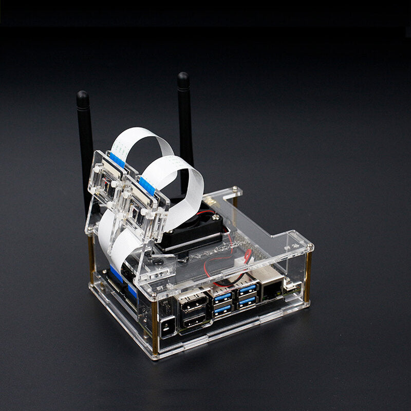 yahboom jetson nano development board acryl nvidia beschermhoes met koelventilator compatibel b01