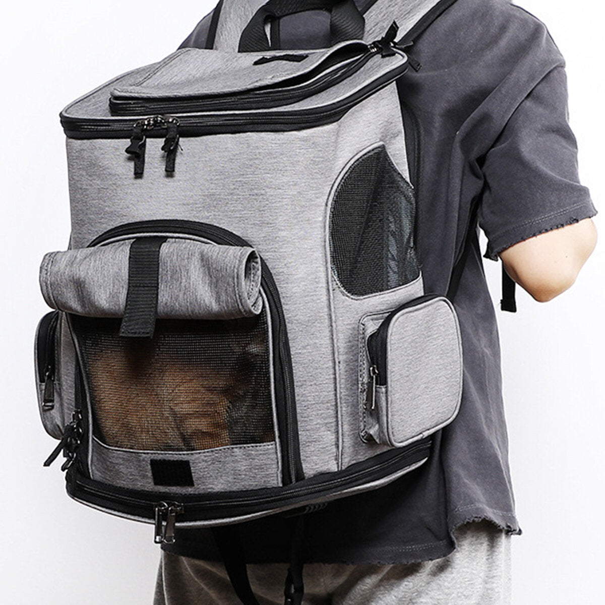 pet carrier rugzak ademend puppy reisruimte schoudertas hond kat outdoor dubbelzijdig kussen