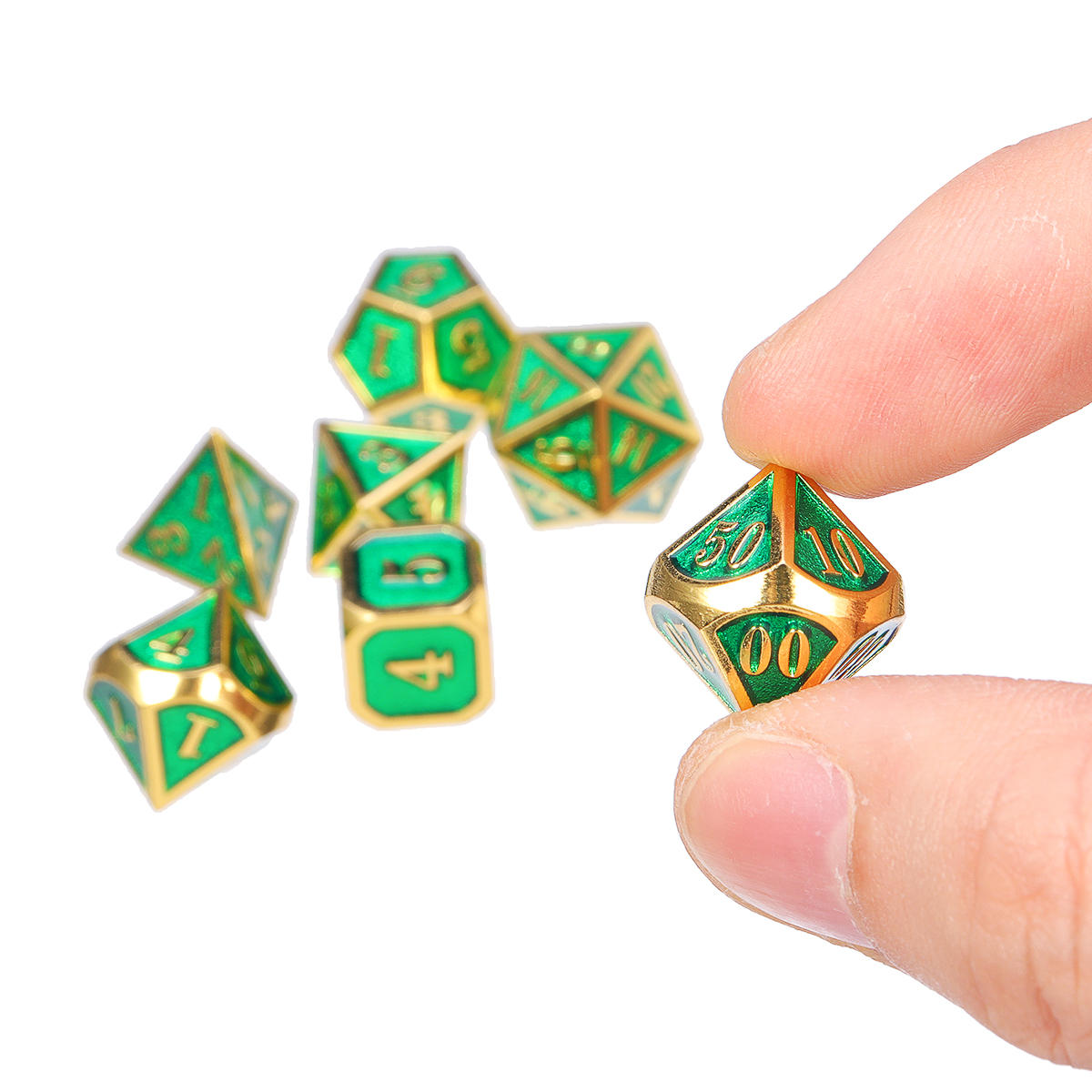 7 stuks zware metalen polyhedral dobbelstenen set meerzijdige dobbelstenen antieke rpg rollenspel dobbelstenen