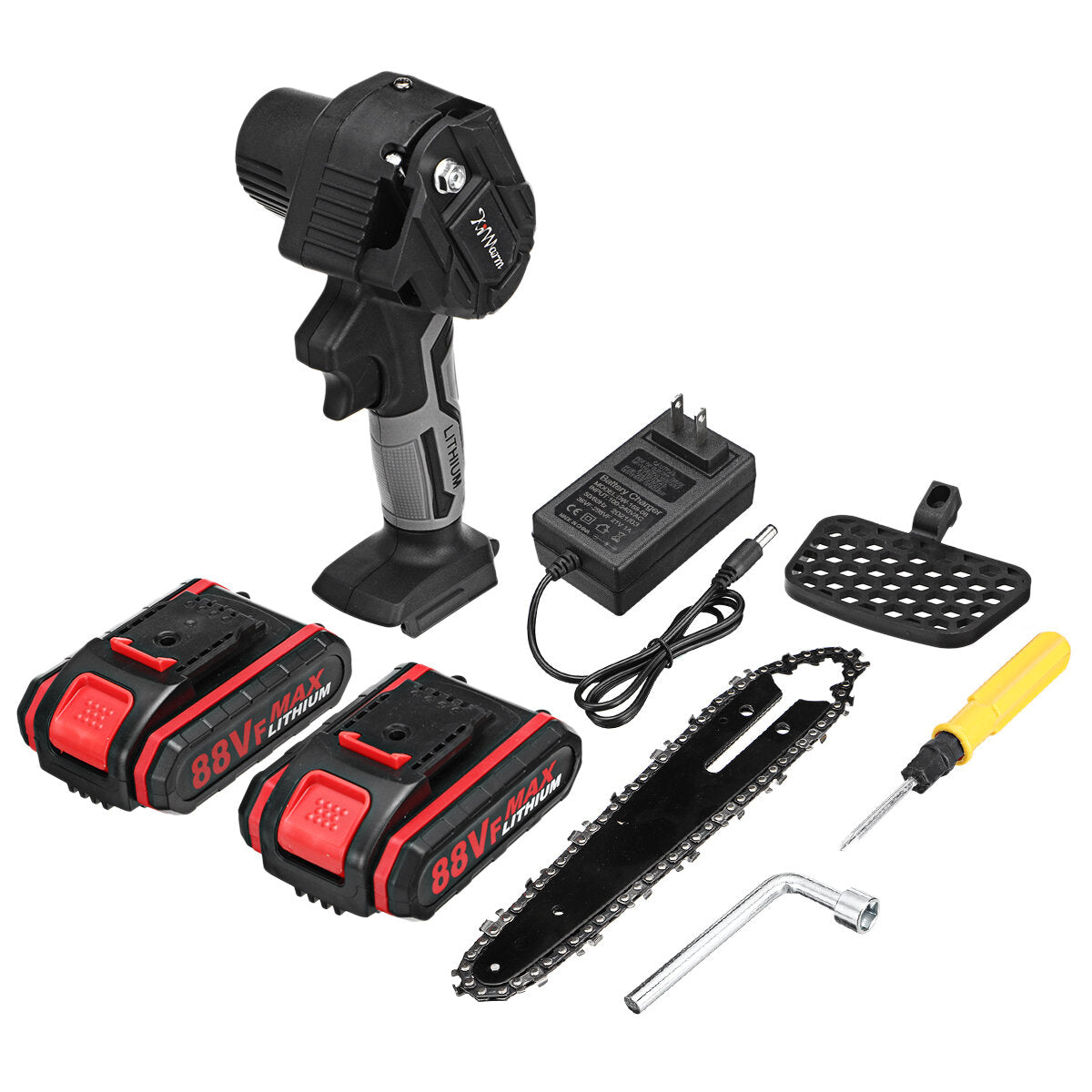 6 inch draagbare elektrische snoeizaag oplaadbare eenhands houtbewerking elektrische kettingzagen w/1/2 batterij