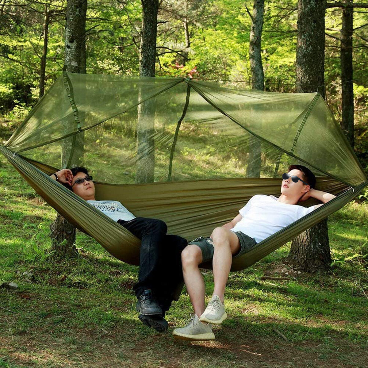 camping hangmat met klamboe dubbele persoon tent hangende slaapbed lichtgewicht voor backpacken rv outdoor