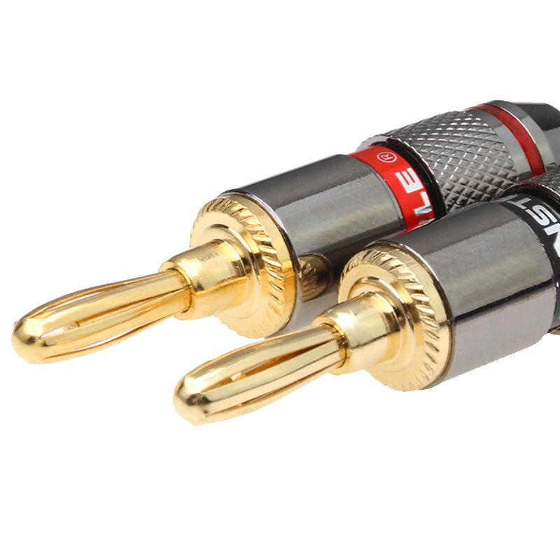 50-90va vergulde mannelijke connector 8/12 stuks audio luidsprekerkabel draad banana plug jack