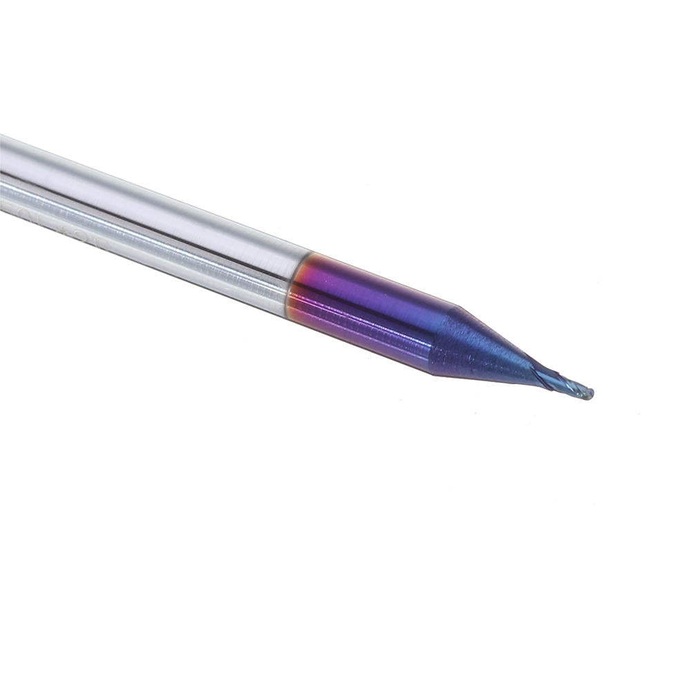 0.5-2 mm 2 fluiten blauw gecoate spiraalvormige kogelneusfrees wolfraamstaal cnc-carbidefrees