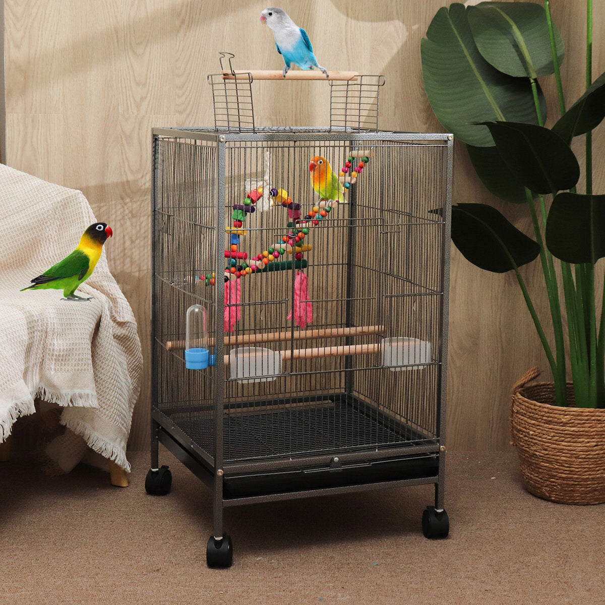vogelkooi 45.6x45.6x86 cm voor valkparkieten afrikaanse grijze quaker zon parkieten groene wang conures duiven papegaai