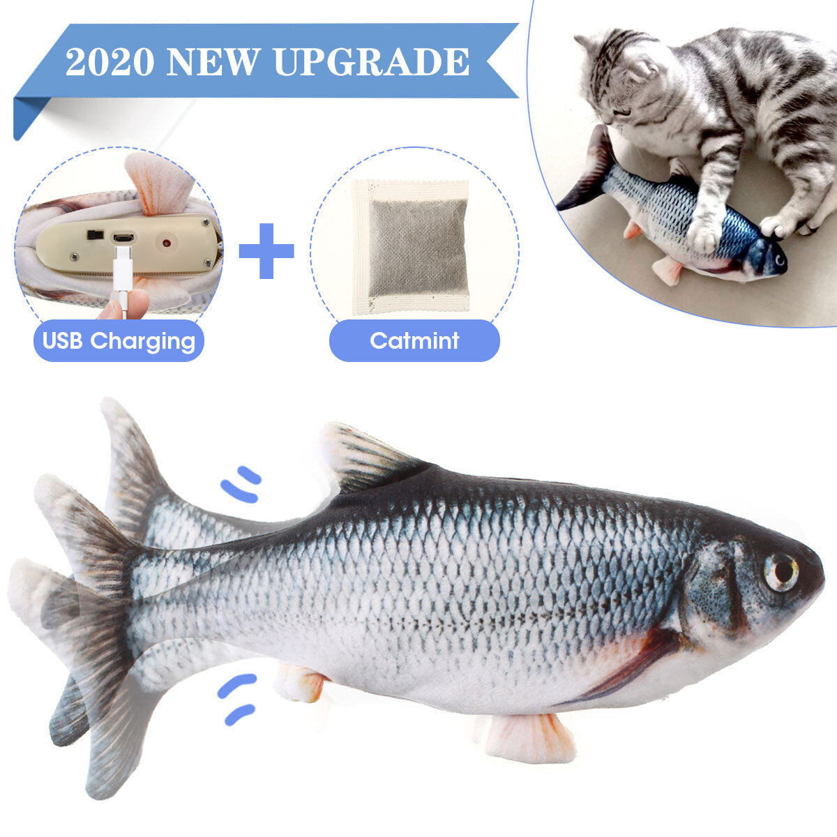 cat toy fish. catnip electric doll fish. simulation electric toy fish met usb charge. interactief speelgoed