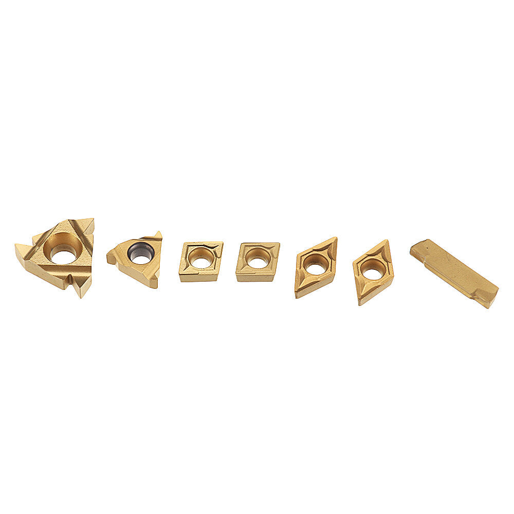7 stuks 12mm schacht draaibank kotterbaar draaigereedschap houder set met hardmetalen wisselplaten