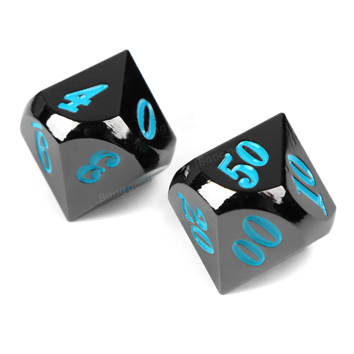 7-delige zinklegering polyhedral dobbelstenen multi-sided dobbelstenen set met tas