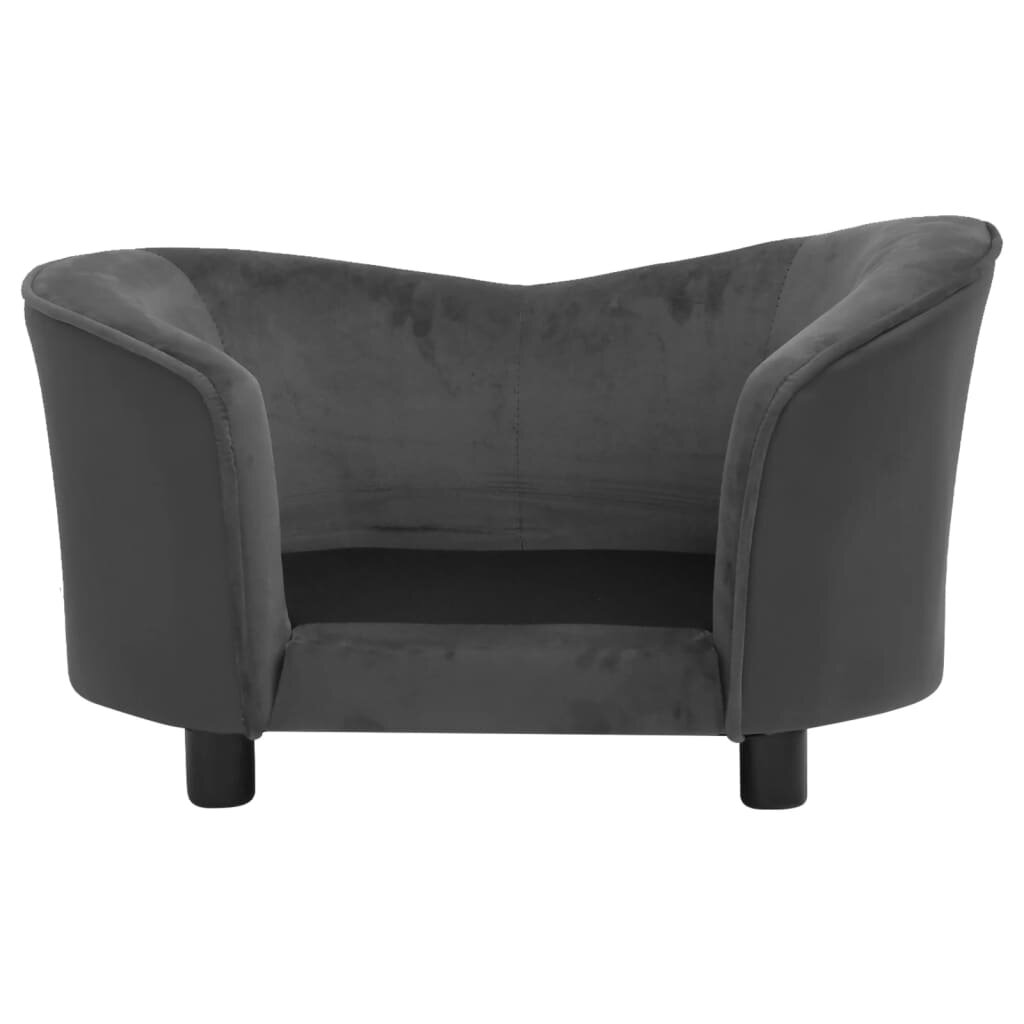 hondensofa donkergrijs 27.2 x19.3 x15.7 pluche en kunstleer