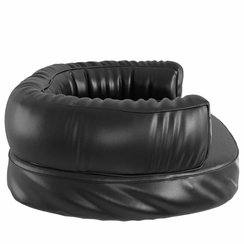 hondenmand met ergonomisch schuim 60x42 cm kunstleer zwart