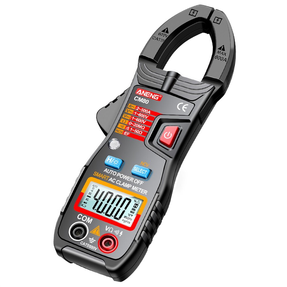aneng cm80 4000 telt smart digitale stroomtang dc stroom spanning weerstand tester auto bereik ncv multimeter