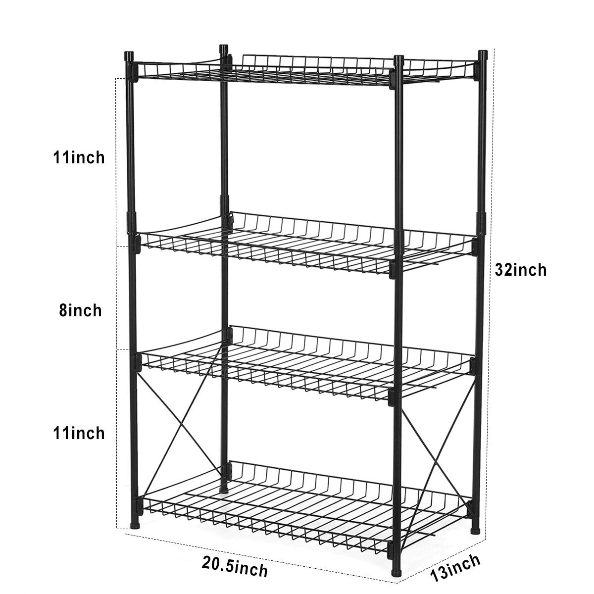 3/4 keuken opbergrek vloer meerlagige opbergrek huishoudelijk stalen frame mand opbergrek plank