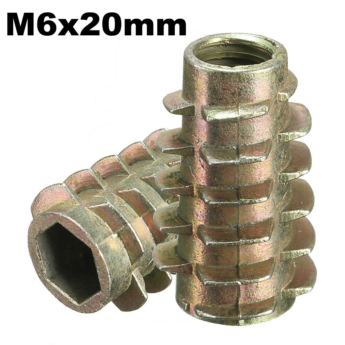 9 maat m4 m5 m6 m8 m10 hex drive schroef in schroefdraad insert voor hout type e