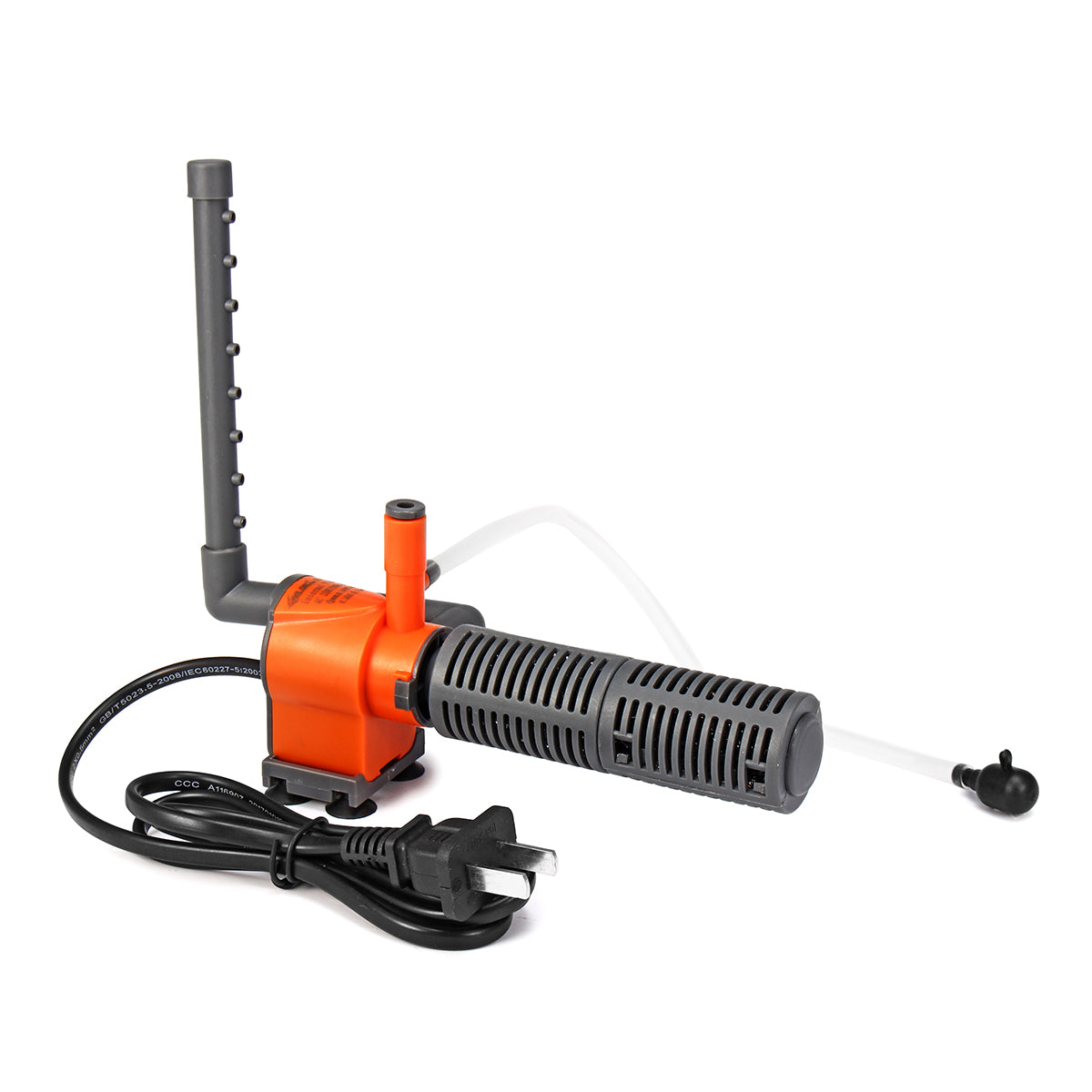 AQQA Waterpomp, 3000 l/u, ultralichte dompelpomp, High Lift aquariumpomp met verstelbare schakelaar en 2 sproeiers voor aquarium, vijver, hydrocultuur