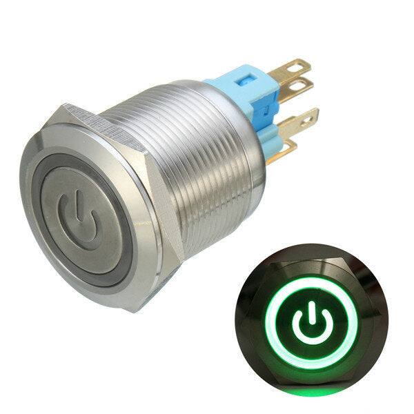 6-pins 22 mm 12v led-lichtmetalen drukknopvergrendelingsschakelaar