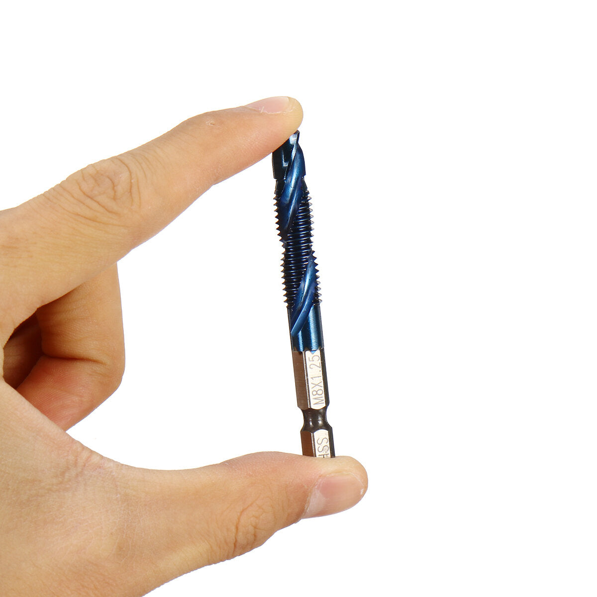 6 stuks m3-m10 1/4 inch hex shank metrische draad blauw nano gecoat hss boor en tap bits schroef tap