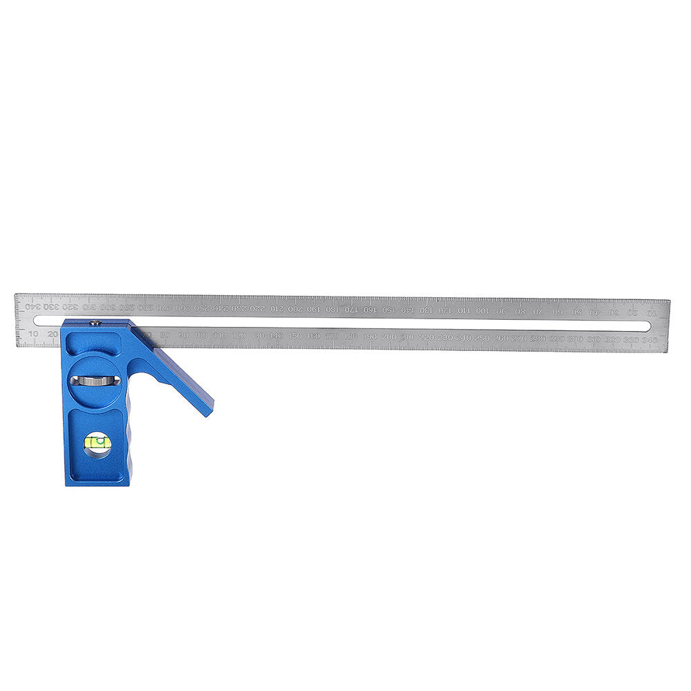 350mm verstelbare hoek heerser 45 graden 90 graden stop metrische schaal aluminium rvs vierkant voor thuis dhz houtbewerking gereedschap