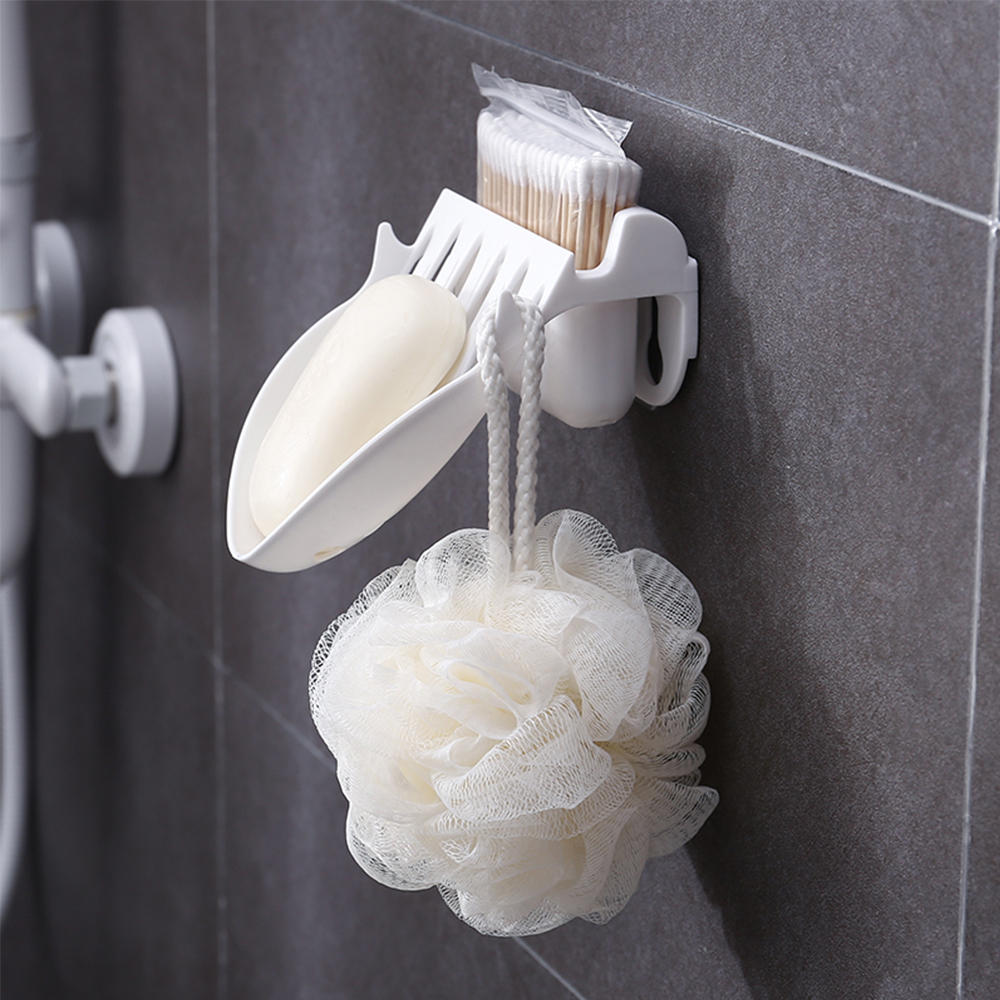 niet-geperforeerde dubbellaagse zeepkist sterke non-stick pasta badkamer afvoer wc wandmontage zeep plankrek voor tweeërlei gebruik