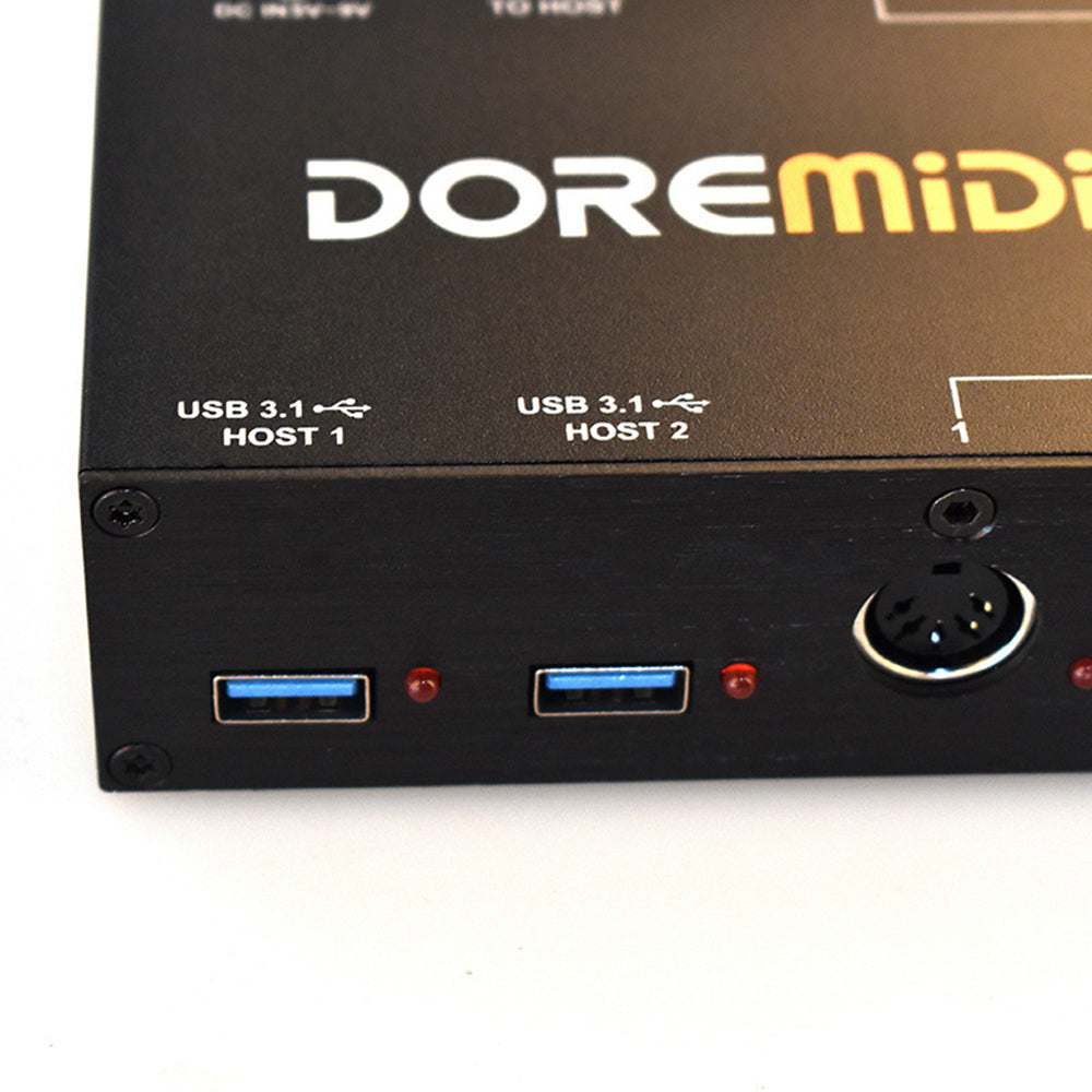 doremidi nieuwe hub-8 midi 6x6 usb midi host x2 usb 3.1 midi hub box