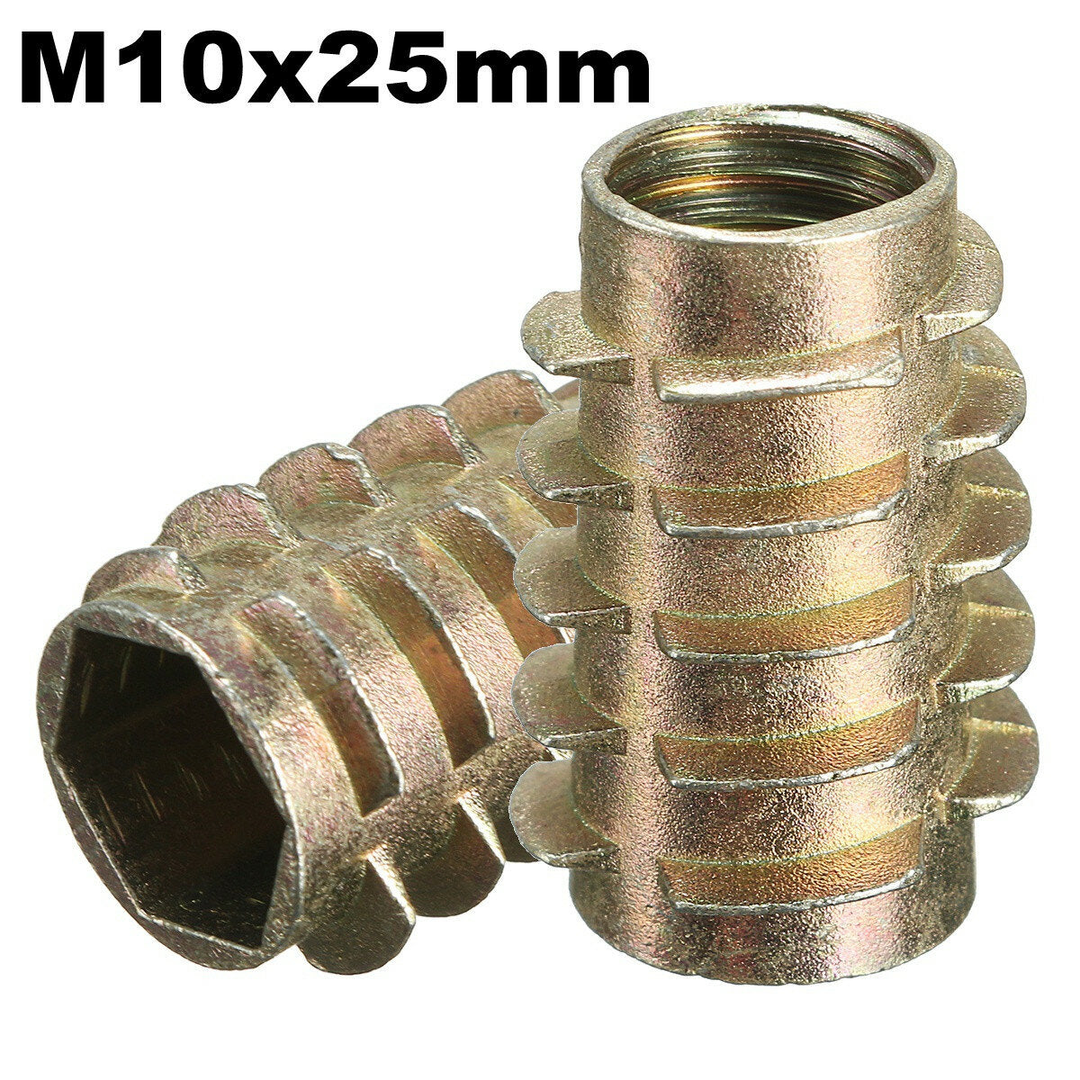 9 maat m4 m5 m6 m8 m10 hex drive schroef in schroefdraad insert voor hout type e