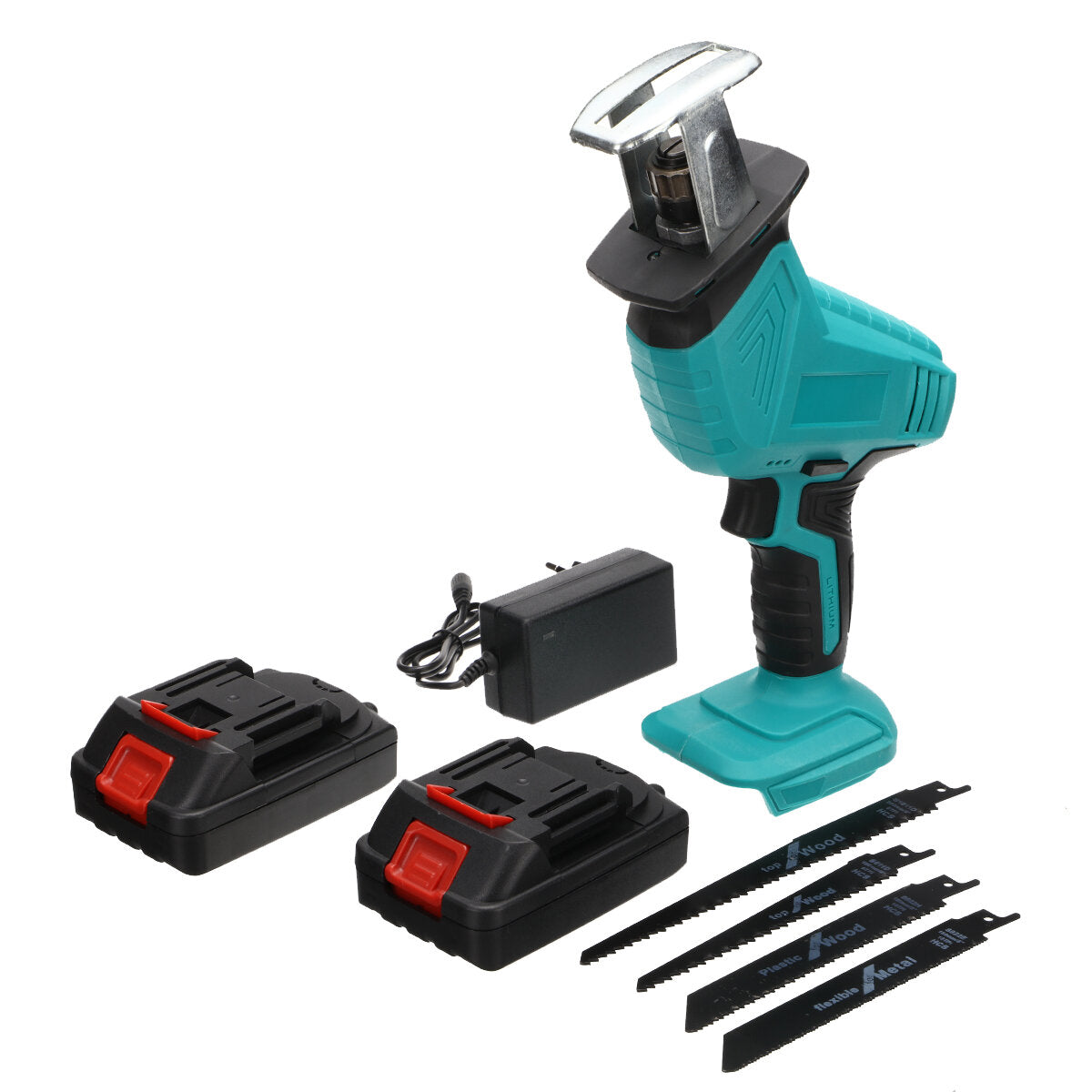 draadloze reciprozaag w/geen/1/2 batterij voor makita & 4 stuks zaagbladen houtbewerking hout cutter elektrische zaag fit makita