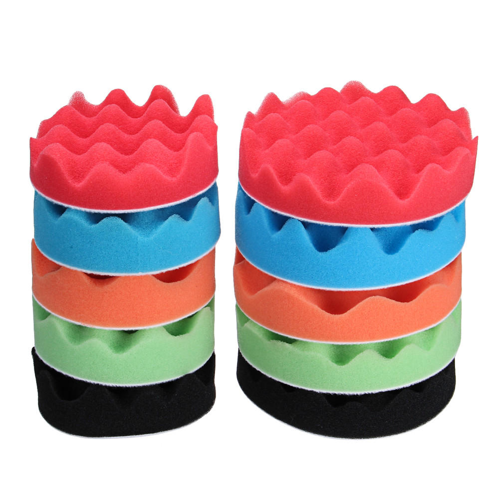 5 stuks 4 inch 5 inch spons schuim polijstpad waxen buffing matten polijstmachine kit: