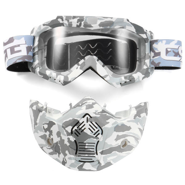 motorfietshelm-in goggles clear dark grey lens afneembaar modulair masker