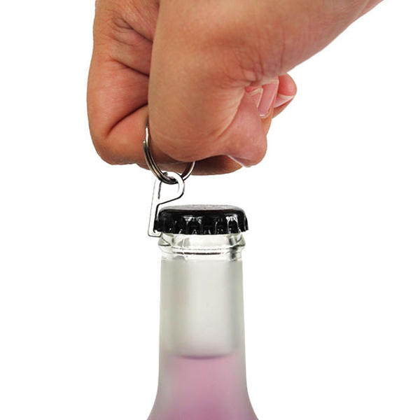 mini roestvrij staal haak flesopener edc gadget met sleutelhanger