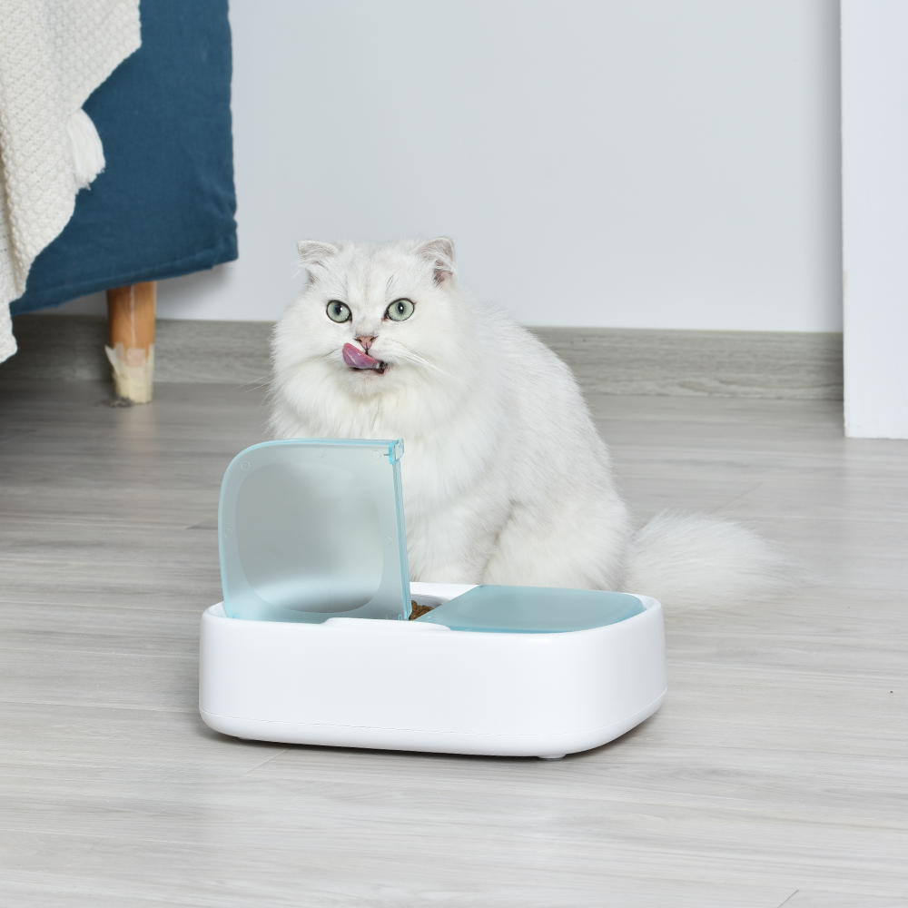 petoneer pf003 twee-maaltijd huisdier feeder smart puppy intelligente hond benodigdheden scheidbare kat dubbele kommen timing schotel voeden