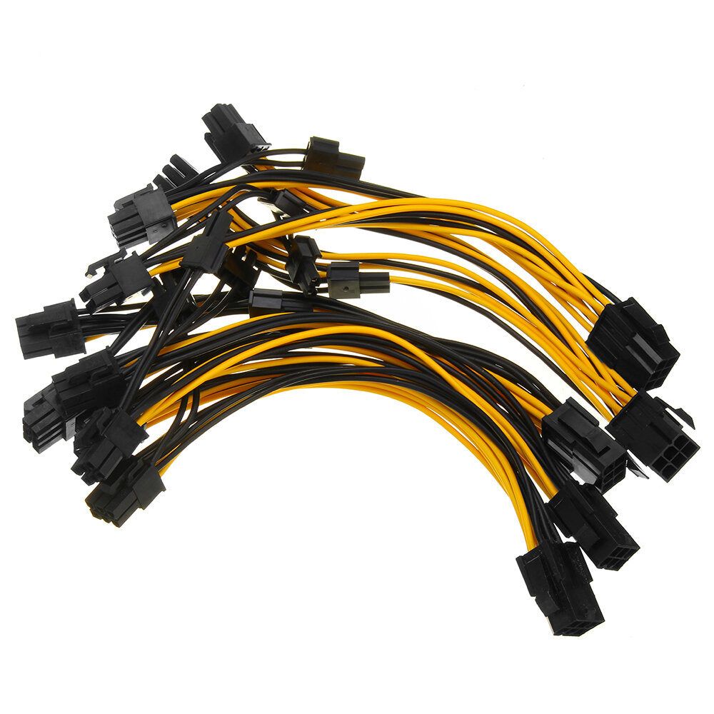 5 stuks pci-e 6-pins naar 2x 6+2-pins voedingssplitterkabel pcie pci express