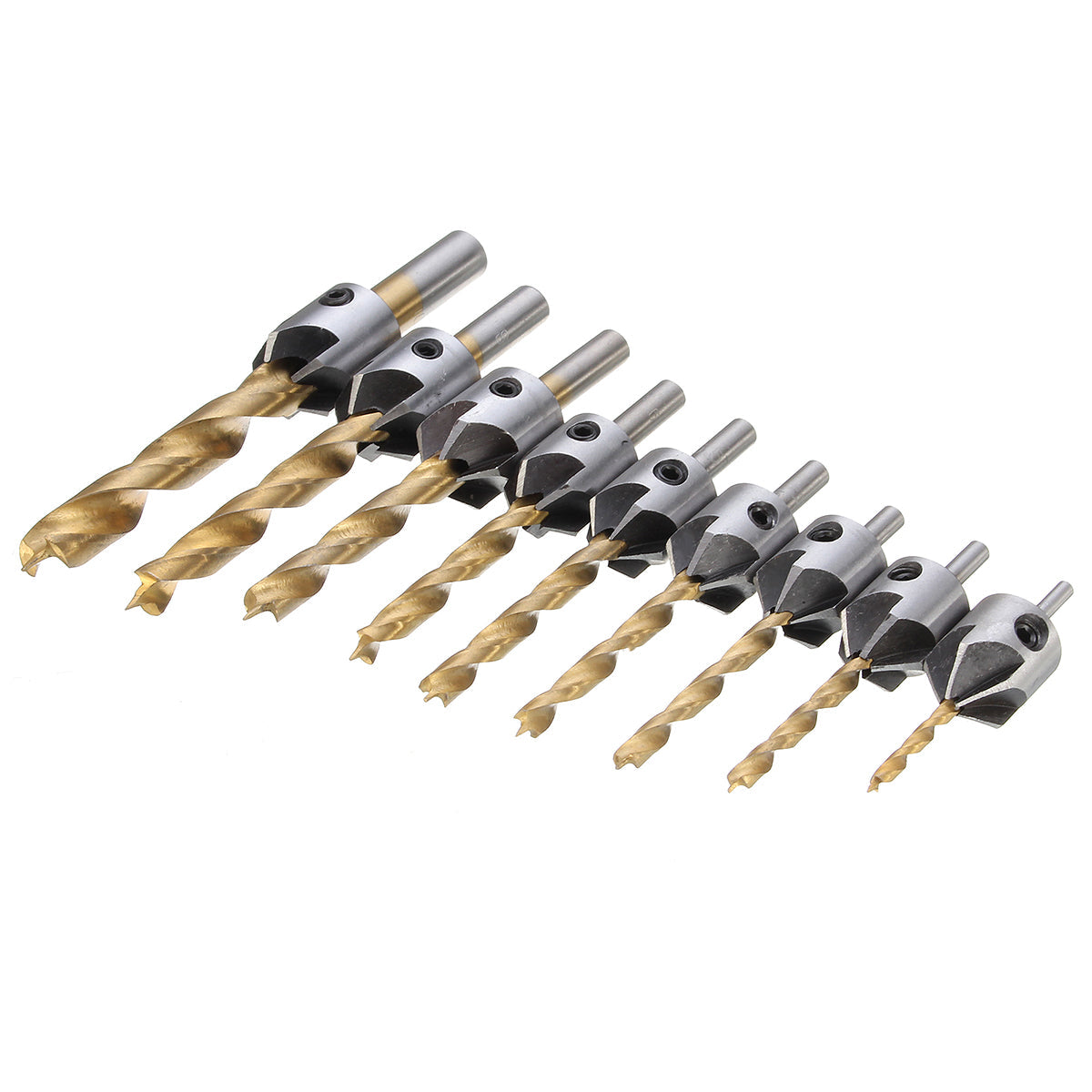 3-10mm hss 5 fluit verzinkboor set timmerwerk ruimer houtbewerking afschuining boor